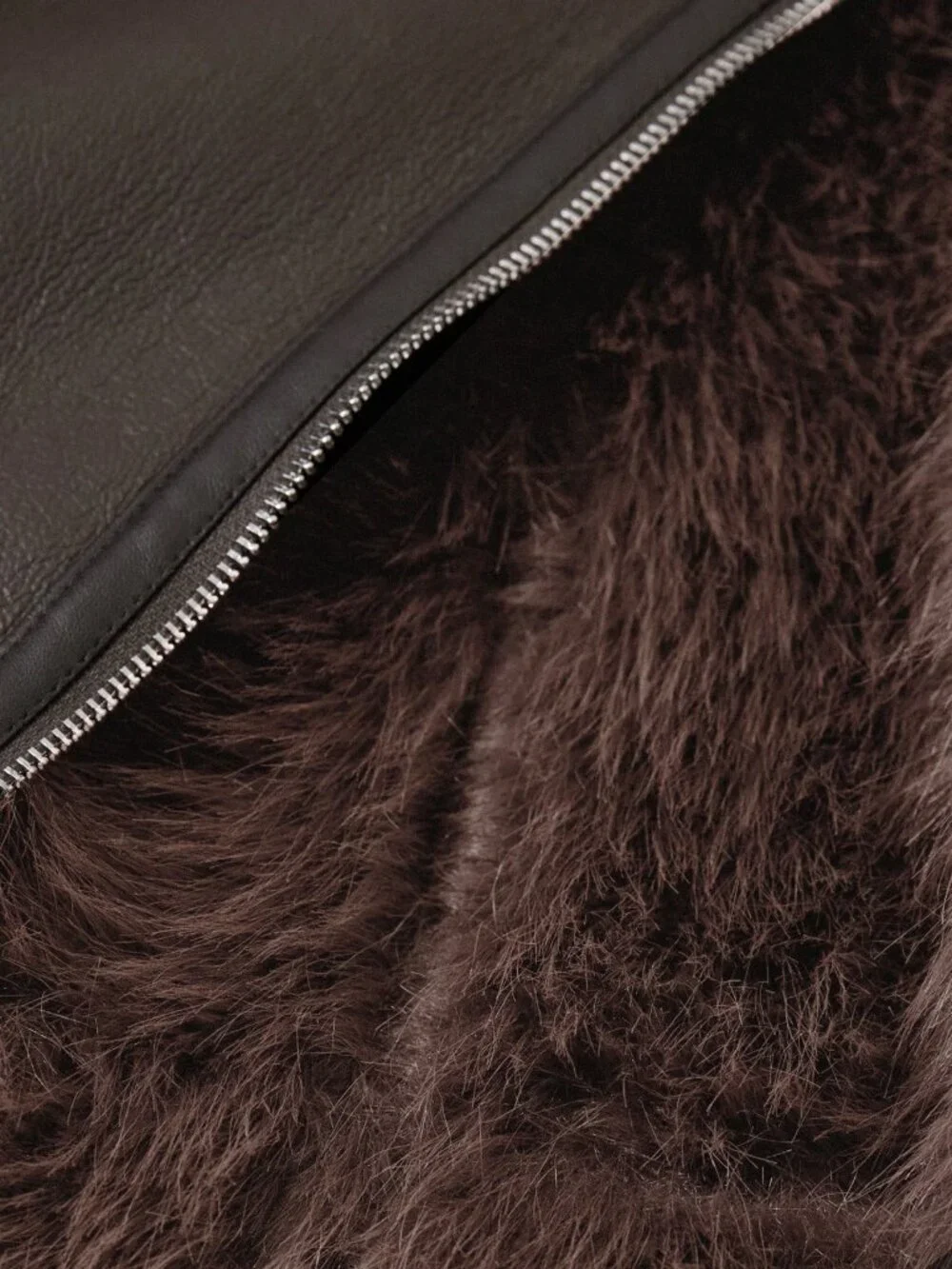 Coffee Brown Punk Women's Faux Fur Collar PU Jacket
